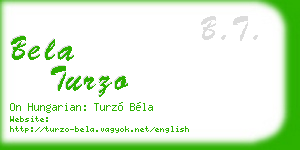 bela turzo business card